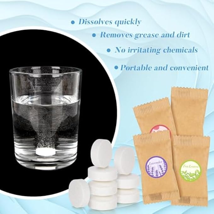 RAQEHO 20 FOAMING HAND SOAP TABLETS - FASTER DISSOLVING FOAM SOAP REFILLS TEA TREE FRAGRANCE HAND WASH TABLETS HAND WASH REFILL PORTABLE HAND SOAP REFILL FOR KITCHEN HOME HOTEL - Image 3